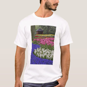Camiseta Jardín de jacintos de uva, jacintos y tulipanes,