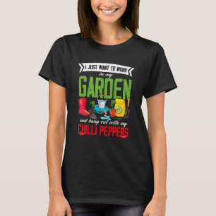 Camiseta Jardín de jardinería de Chili Pepper Love