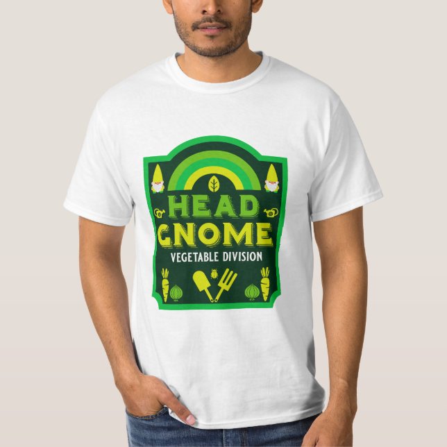 Camiseta Jardín de la cabeza Jardín Gnome Vegetable Garden (Anverso)