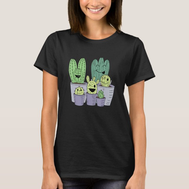 Camiseta Jardín de la familia de los cactus Cactus Suculent (Anverso)