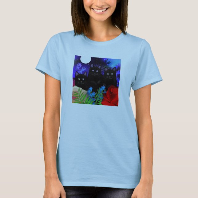 CAMISETA JARDÍN DE LA LUNA DE LOS GATOS NEGROS (Anverso)