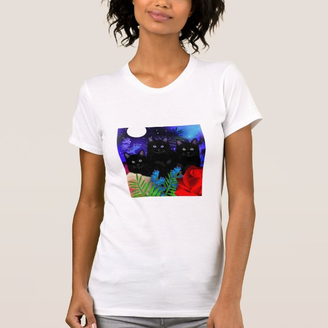 CAMISETA JARDÍN DE LA LUNA DE LOS GATOS NEGROS (Anverso)