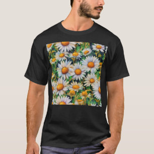 Camiseta Jardín de las flores de margarita acuarela