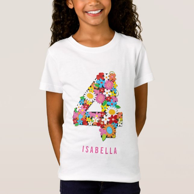 Camiseta Jardín de las flores de primavera Cuatro Chicas Fi (Anverso)