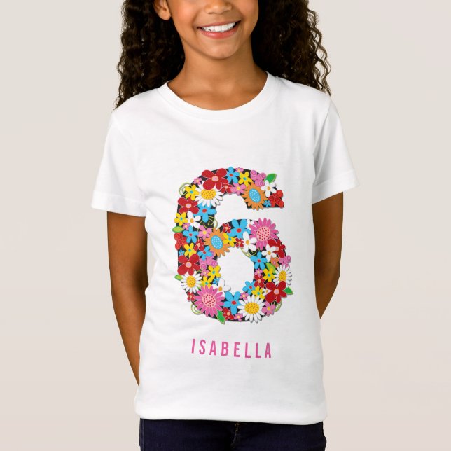 Camiseta Jardín de las flores de primavera Seis Chicas Fies (Anverso)