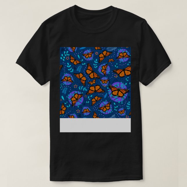 Camiseta Jardín de mariposas monarca (Diseño del anverso)