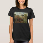 Camiseta Jardín de Monet en Argenteuil por Claude Monet<br><div class="desc">El Jardín del Artista en Argenteuil (1873), de Claude Monet, es un bonito cuadro artístico de naturaleza floral. Una casa de campo está en el fondo. Una pareja enamorada está paseando por un romántico jardín de primavera con rosas florecientes y otras flores. Sobre el artista: Claude Monet (1840-1926) fue fundador...</div>