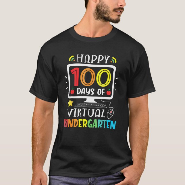 Camiseta Jardín de niños 100 días Escuela de Hogar Virtual  (Anverso)