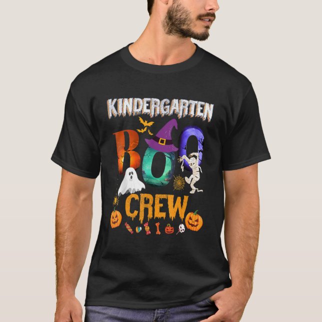 Camiseta Jardín de niños Boo Crew Profesora Halloween (Anverso)