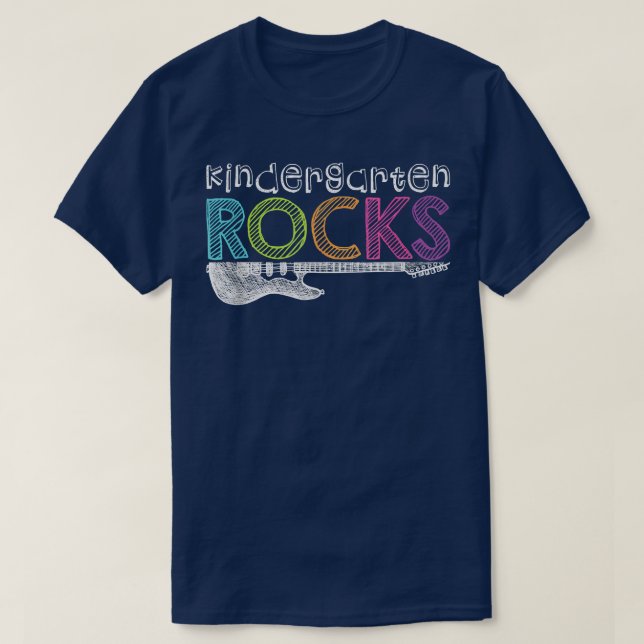 Camiseta Jardín De Niños Roca Con La Guitarra De Vuelta A L (Diseño del anverso)
