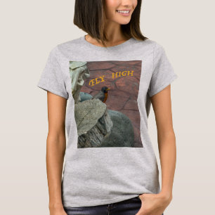Camiseta Jardín de pájaros Robin Vuela alto personalizar cu