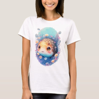 Camiseta Jardín de pez globo Anime Kawaii Gráfico Acuarela