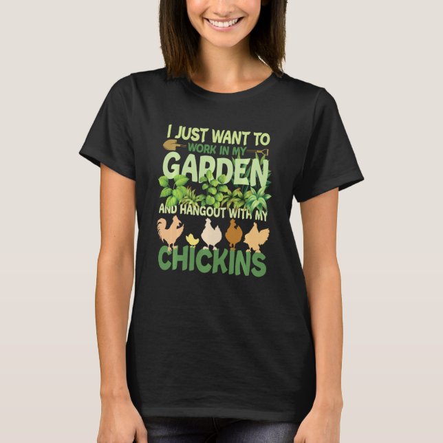 Camiseta Jardín De Pollos Gracioso Jardinería Para Hombres  (Anverso)