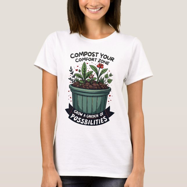 Camiseta Jardín De Posibilidades Cita Motivacional (Anverso)