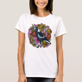 Camiseta Jardín de primavera de flor silvestre magpie