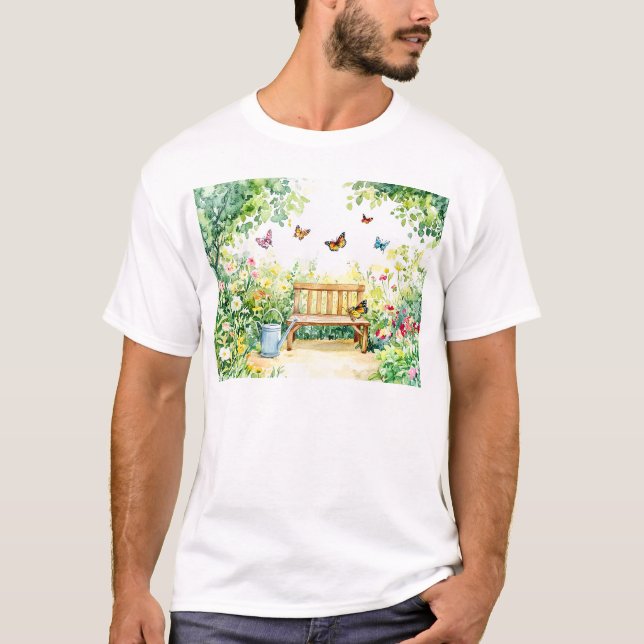 Camiseta Jardín de verano con mariposas (Anverso)