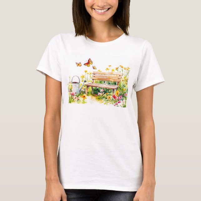 Camiseta Jardín de verano con mariposas (Anverso)