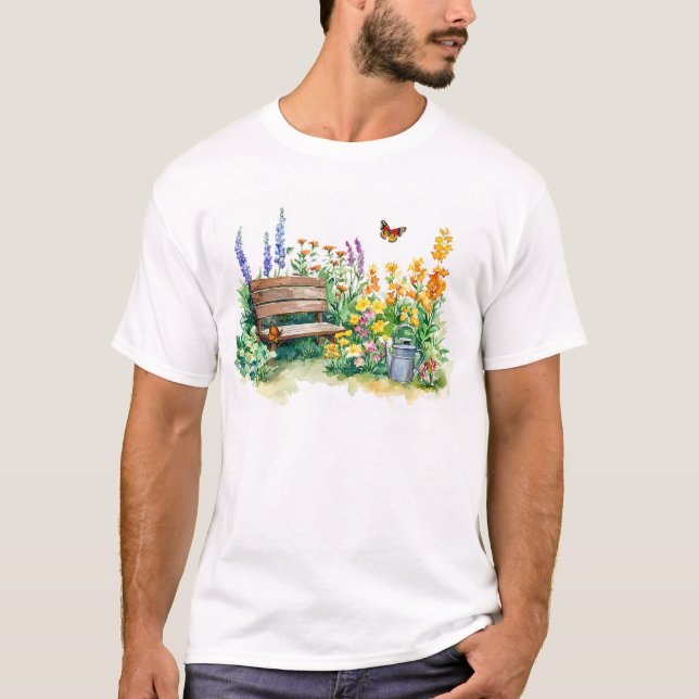 Camiseta Jardín de verano con mariposas (Anverso)