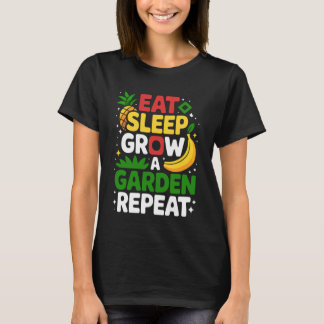 Camiseta Jardín Divertido Come Duerme Cultiva Un Jardín Rep