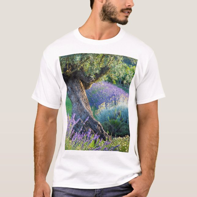 Camiseta Jardín escénico con flores, Francia (Anverso)
