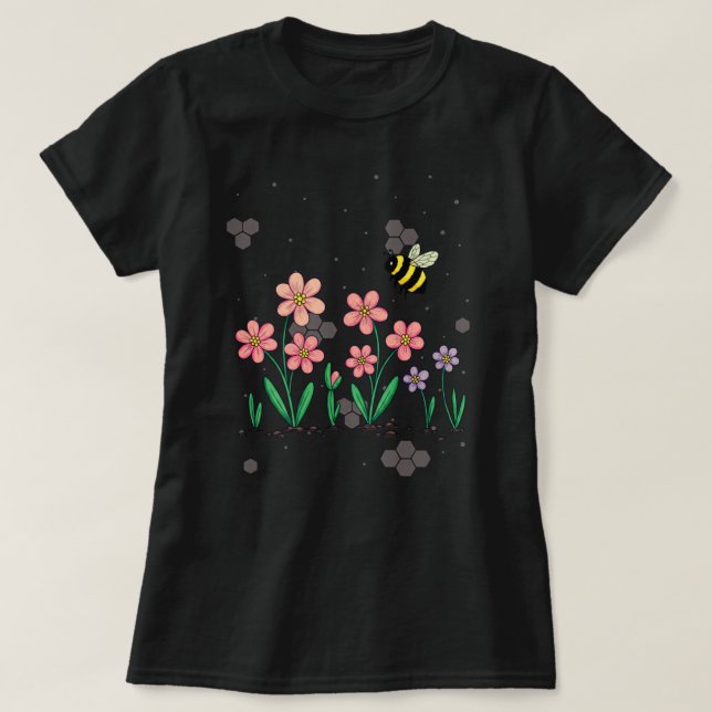 Camiseta Jardín Feliz Abeja (Diseño del anverso)