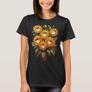 Camiseta Jardín Feliz de Girasoles – Girasoles Sonrientes A