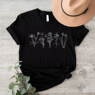 Camiseta Jardín floral boho botánico de flores silvestres b