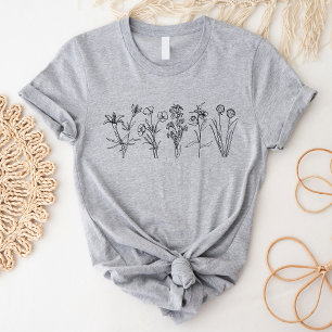 Camiseta Jardín floral boho botánico de flores silvestres n