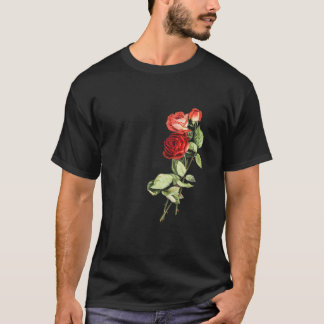 Camiseta Jardín Floral de Flor de Rosa Vintage