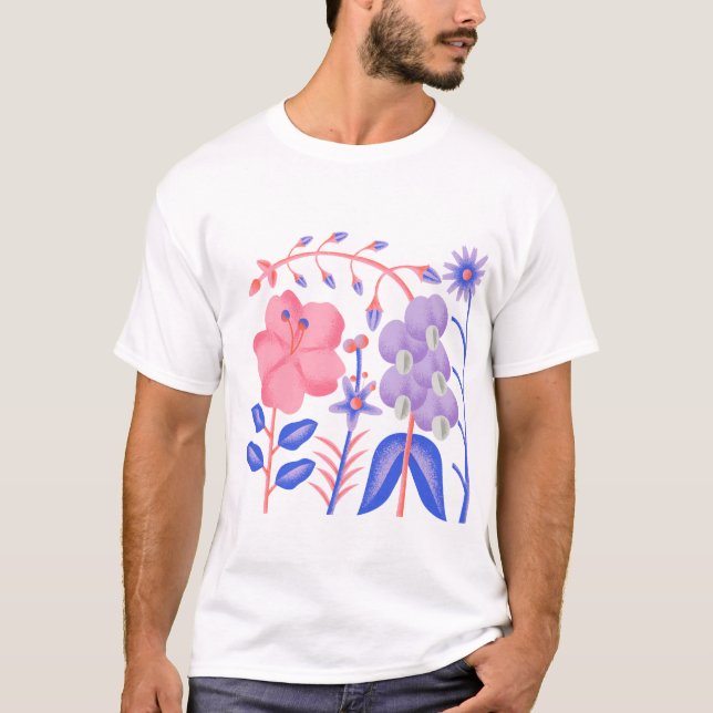Camiseta "Jardín Floral Pastel" (Anverso)