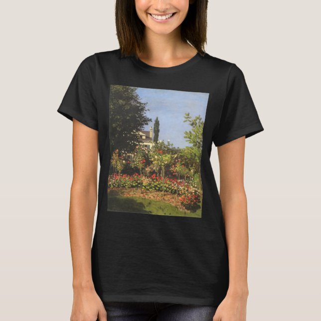 Camiseta Jardín florido en Sainte Adresse por Claude Monet (Anverso)