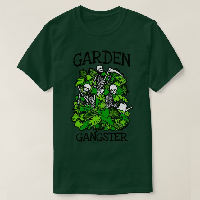 Camiseta Jardín Gangster Funny Gardening Skeleton Gótico Ga (Diseño del anverso)
