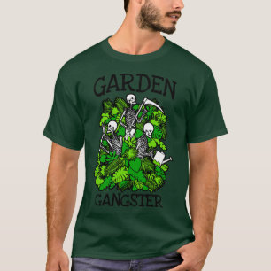 Camiseta Jardín Gangster Funny Gardening Skeleton Gótico Ga