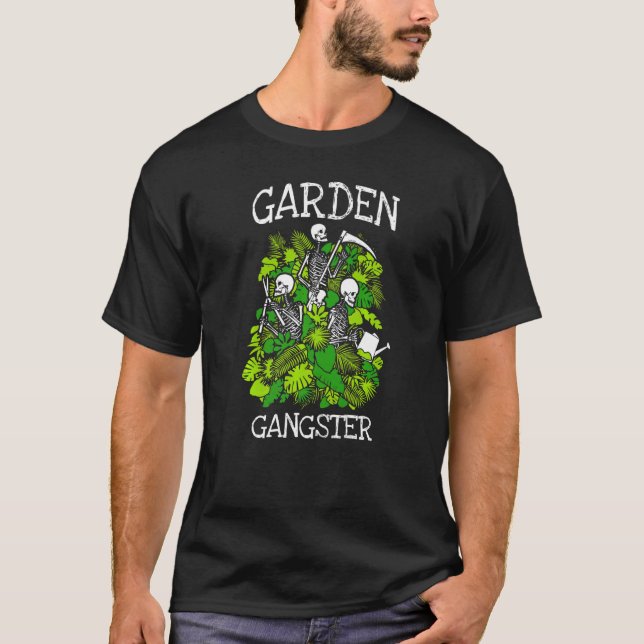Camiseta Jardín Gangster Gardening Skeleton Gótico Gardener (Anverso)