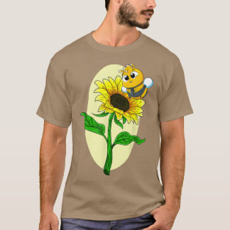 Camiseta Jardín Girasol Cubo Abeja Flor Amarilla Hippie Sun