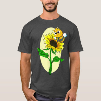 Camiseta Jardín Girasol Cubo Abeja Flor Amarilla Hippie Sun
