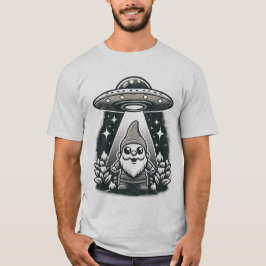 Camiseta Jardín Gnomo OVNI - Encuentro Alien Divertido y Ex
