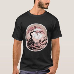 Camiseta Jardín japonés de la luna Sakura Geisha Monte Fuji