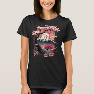 Camiseta Jardín japonés Sakura Geisha Monte Fuji Cherry Bl