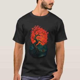 Camiseta Jardín Japonés Sakura Geisha Monte Fuji Flor de Ce
