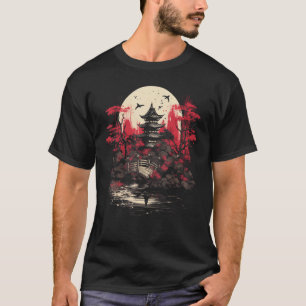 Camiseta Jardín japonés Sunset Bridge Crane Nature Lover D