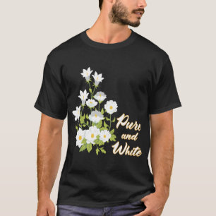 Camiseta Jardín Lunar Arte Floral Puro y Blanco