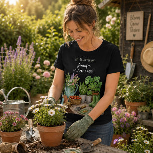 Camiseta Jardín negro personalizado de la señora de las pla