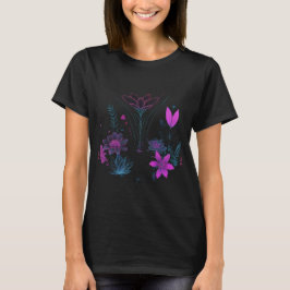 Camiseta Jardín Neón: Sinfonía Botánica