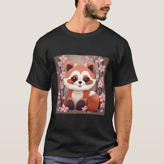 Camiseta Jardín Para Cerrar El Impresionante Panda Rojo Y E (Anverso)
