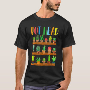 Camiseta Jardín Planta Maceta Cabeza Suculento Cactus