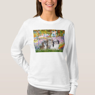 Camiseta Jardín - Shih Tzus (tres)