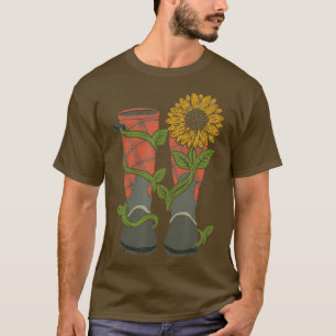 Camiseta Jardiner Boots Regalo florístico Flor Amarilla