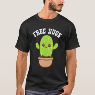 Camiseta Jardinería 4\Abrazos Gratis Cactus Lindo Suculento