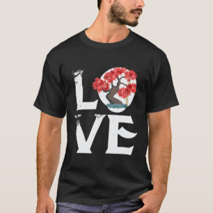 Camiseta Jardinería 4\Amor Árbol Bonsái Jardín Japonés Zen